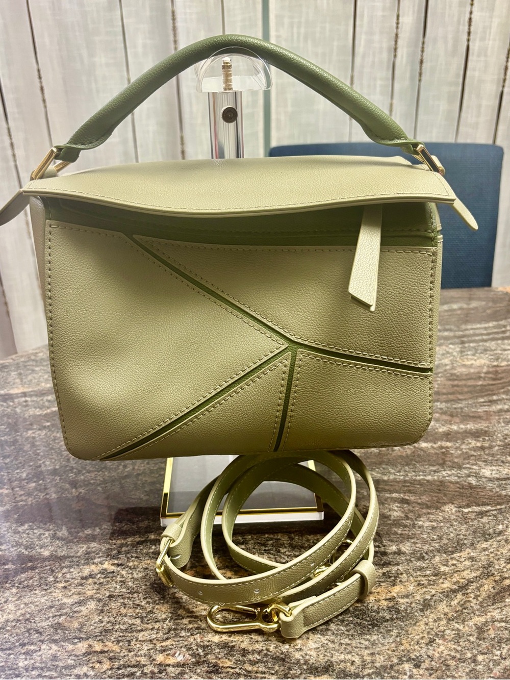 Structured Olive Top-Handle Satchel with Detachable Strap